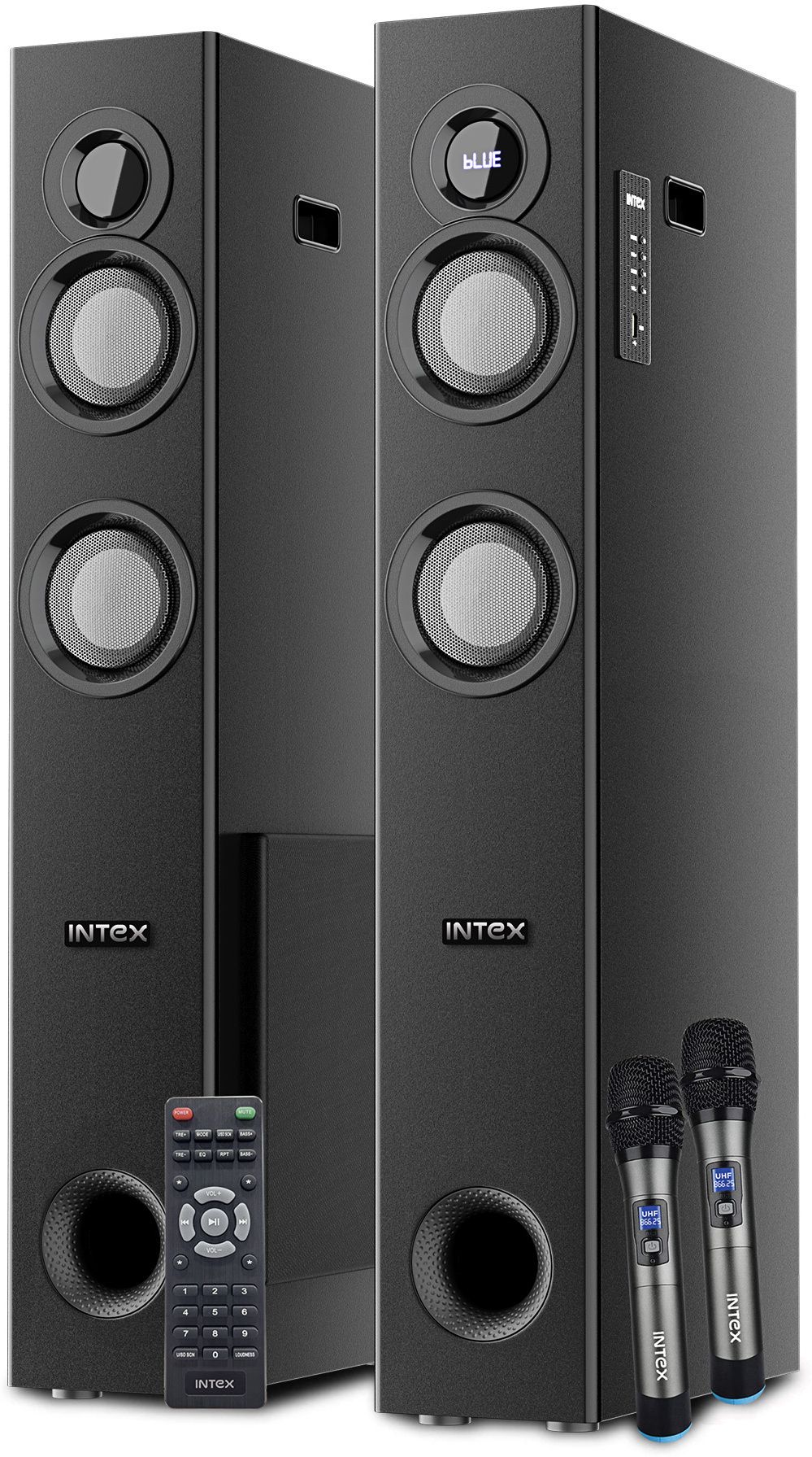 Intex TW-XH 13503 FMUB (Dual) 150 W Bluetooth Tower Speaker  (Black, 2.1 Channel)
