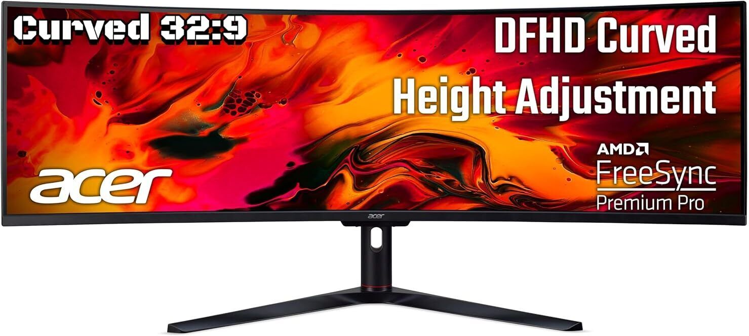 Acer 124.46 cm (49 inch) Curved Full HD VA Panel Gaming Monitor (EI491CR)  (Response Time: 4 ms, 144 Hz Refresh Rate)