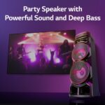 LG XBOOM RNC9, Powerful sound, Deep Bass, Mic & Guitar input karaoke Bluetooth Party Speaker  (Black, 2.0 Channel) - Image 2