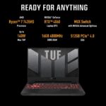 ASUS TUF Gaming A15 AMD Ryzen 7 Octa Core 7435HS - (16 GB/512 GB SSD/Windows 11 Home/8 GB Graphics/NVIDIA GeForce RTX 4060/144 Hz) FA507NVR-LP204WS Gaming Laptop  (15.6 inch, Mecha Gray, 2.2 Kg, With MS Office) - Image 2
